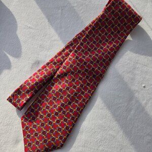 Charles Rose London Red Blue 100% Silk Men’s Necktie Made In London UK